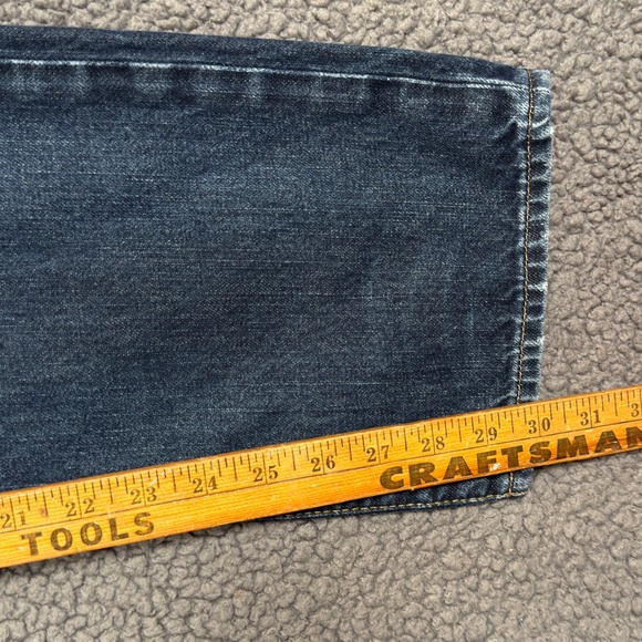 Polo Ralph Lauren Hampton Straight Mens Jeans Dark Wash Denim 34x30 Selvedge Red - Picture 12 of 14